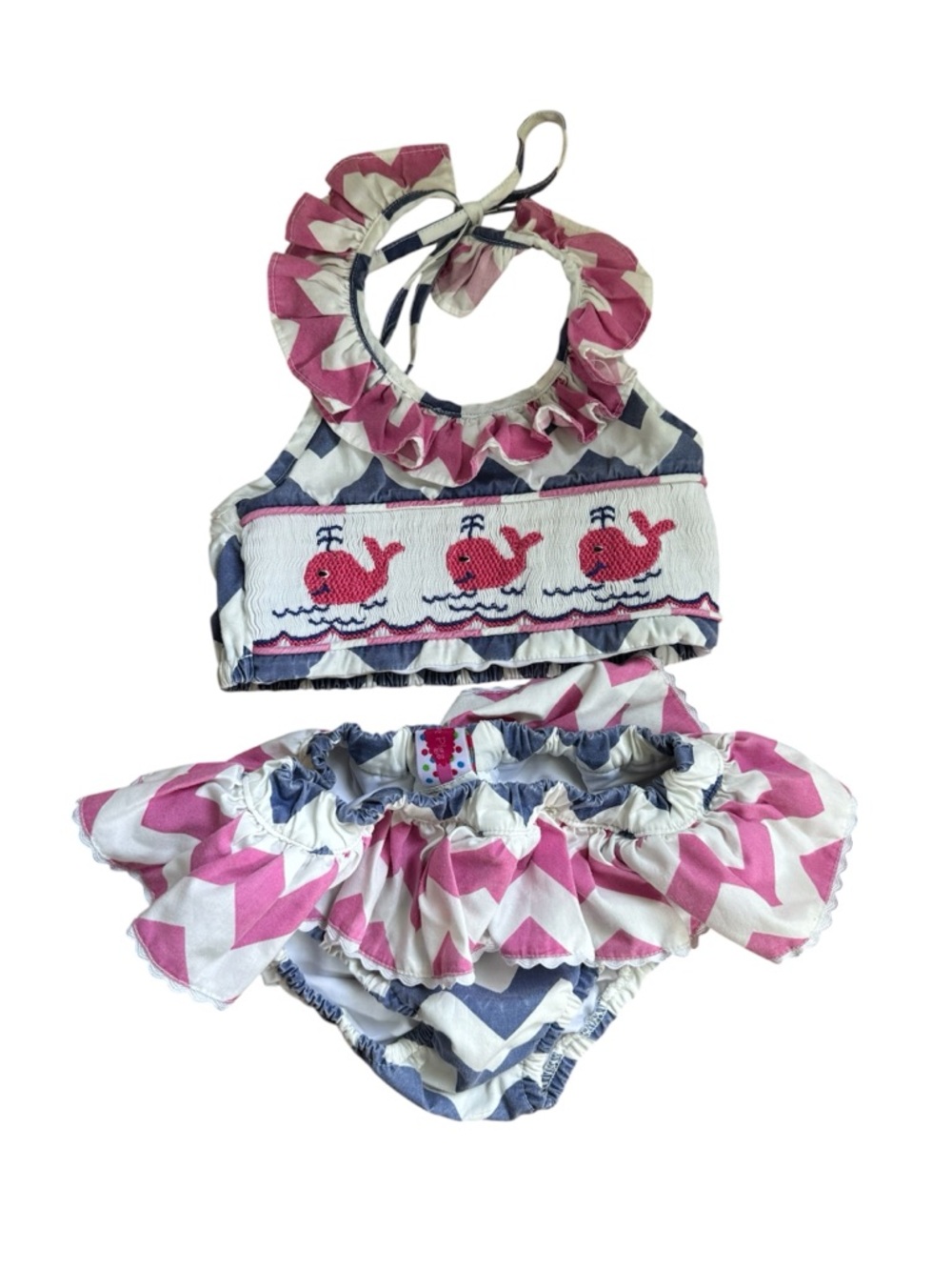 3 Pink Pigs toddler girl swimsuit
